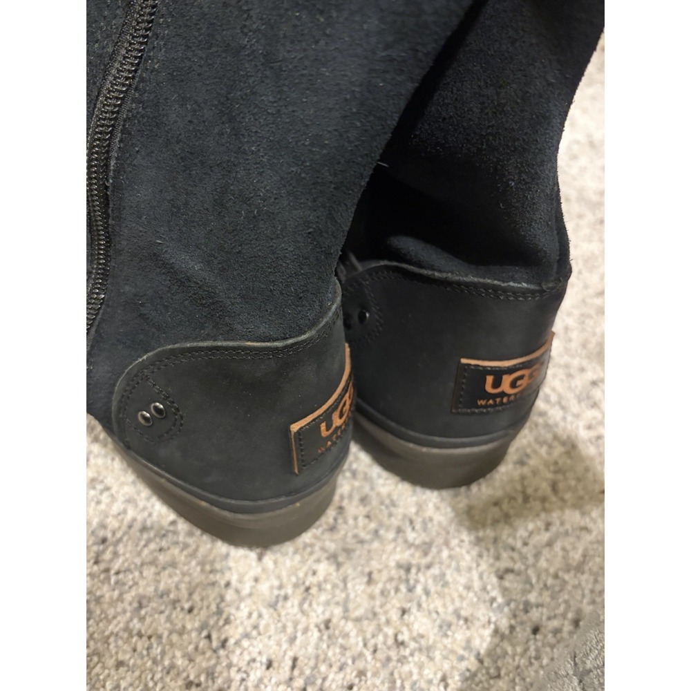 Ugg Boots Thomsen Waterproof Boot Womens Size 10 Black Suede Leather - Picture 9 of 9